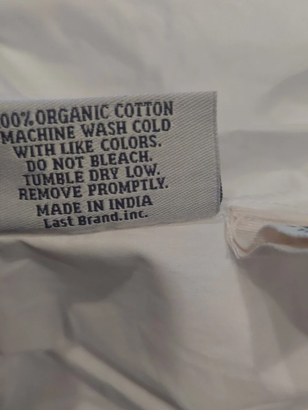 Quince Organic Cotton Percale White/ Sand Sheet & 1 Pillowcase! Twin (236)(READ)